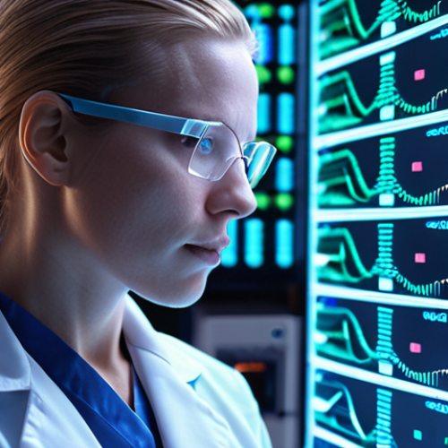 Home 8 **
A futuristic lab scene. DNA strands and RNA models glowing with vibrant colors. A scientist in a lab coat is using a CRISPR-Cas9 "gene scissor" tool on a DNA sequence displayed on a holographic screen. Focus on the intersection of biology and technology. Swedish setting.
**
